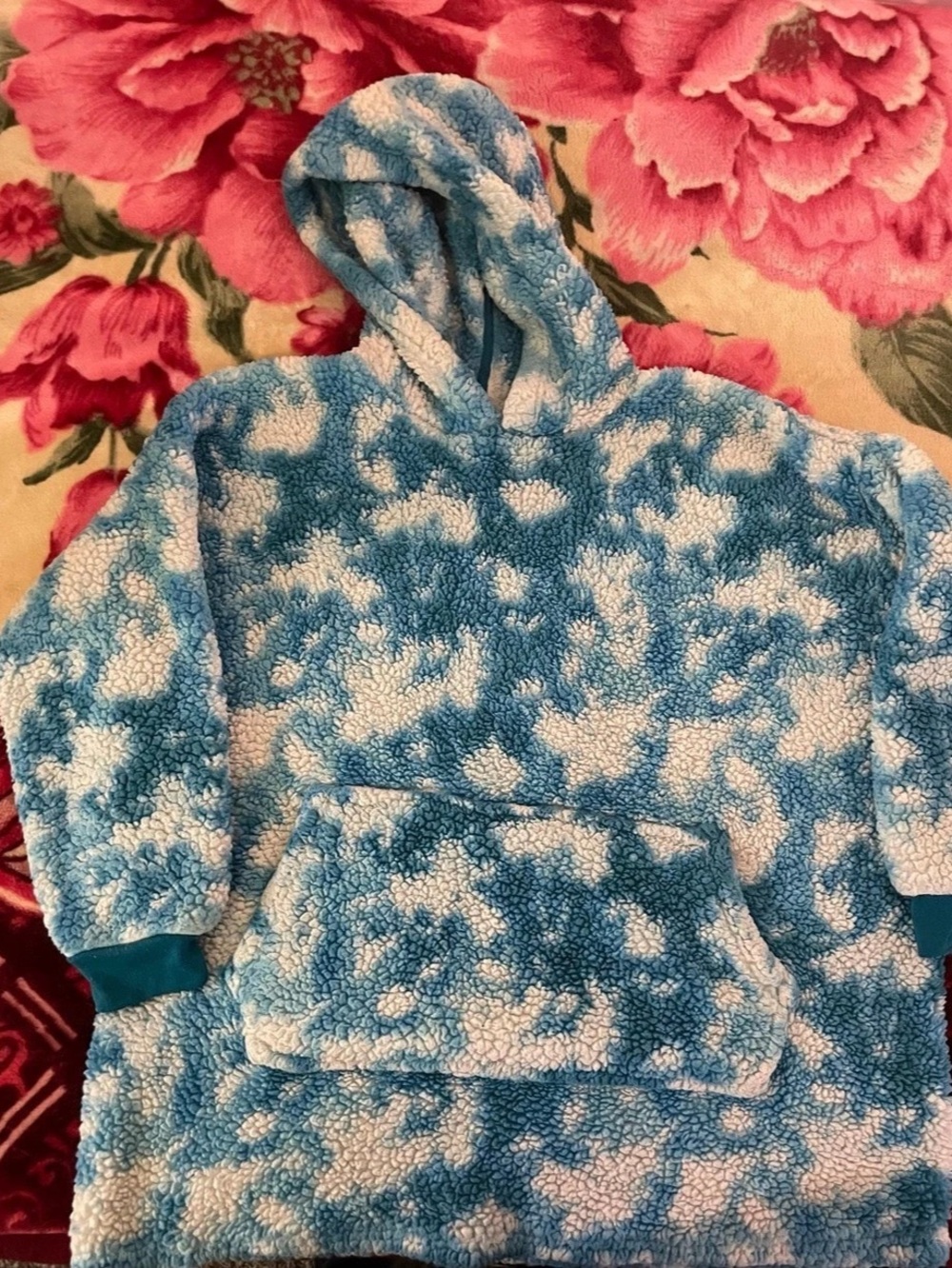 Cat & Jack Floral Hoodie in Blue & Pink Girls XS/S